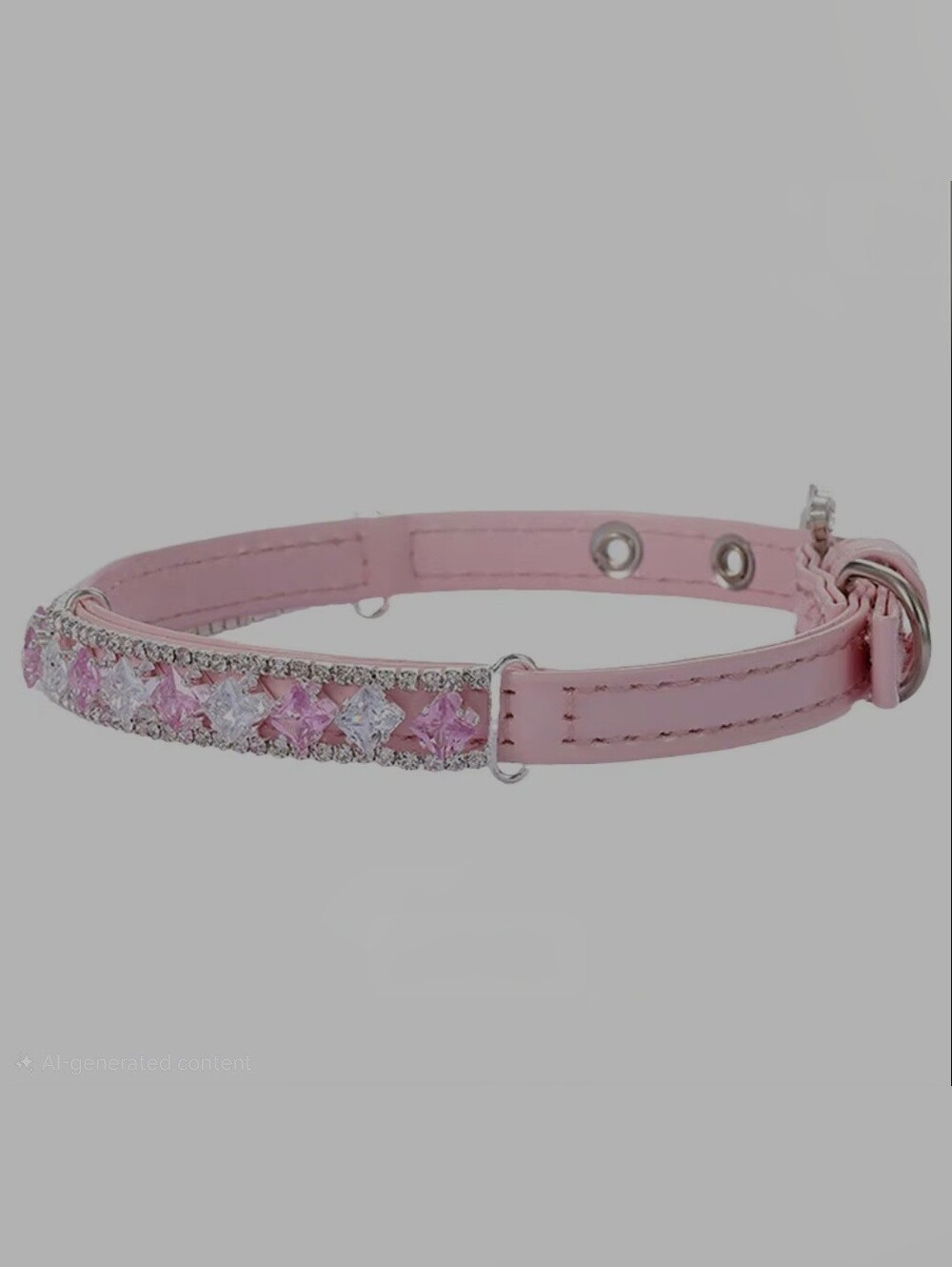 Stunning Rhinestone Pink Adjustable Dog Or Cat Collar - Size S - Picture 3 of 4